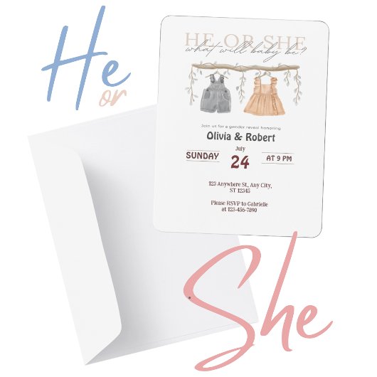 Hij of zij? Een plons van plezier! Roze & Blauwe W Kaart