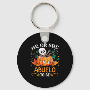 Hij of zij gaat Opa Halloween Skelet Baby Aankondi Sleutelhanger