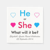 Hij of zij? Gender onthulling Papier Napkins Servet (Voorkant)