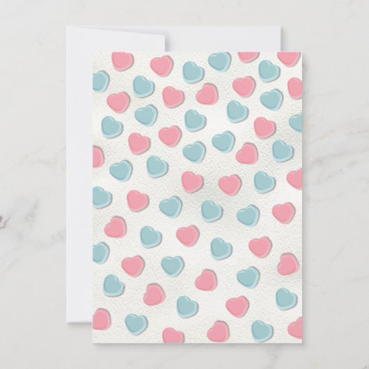 Hij of zij Geslacht onthullen Valentijnsdag Baby s Kaart (Achterkant)