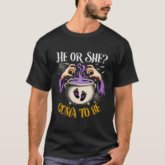 Hij of zij Guma om baby onthulling Halloween kostu T-shirt
