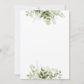 Hij of zij heeft een Greenery Letter Gender Reveal Kaart (Achterkant)