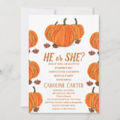 Hij of zij Herfst Pumpkin Gender Reveal Kaart (Voorkant)