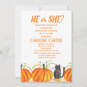 Hij of zij Herfst Pumpkin Gender Reveal Kaart (Voorkant)