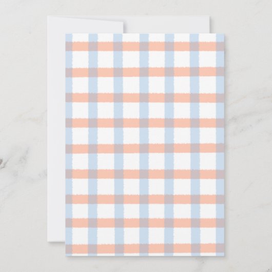 Hij of zij herfstpompoenen Gingham geslachtsopenba Kaart (Achterkant)