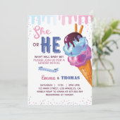 Hij of zij Ice Cream Geslacht Onthulling Party Uit Kaart (Staand voorkant)