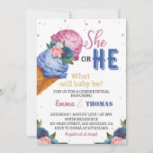 Hij of zij Ice Cream Geslacht Onthulling Party Uit Kaart (Voorkant)