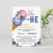 Hij of zij Ice Cream Geslacht Onthulling Party Uit Kaart (Staand voorkant)