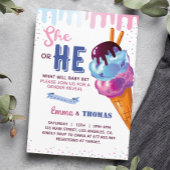 Hij of zij Ice Cream Geslacht Onthulling Party Uit Kaart