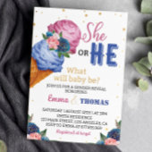 Hij of zij Ice Cream Geslacht Onthulling Party Uit Kaart