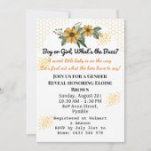 Hij of zij is de gele bloem gender reveal party kaart (Voorkant)
