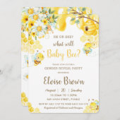 Hij of zij is de gele bloem gender reveal party kaart (Voorkant / Achterkant)