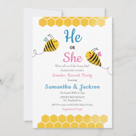 Hij of zij is genderbewuste uitnodiging (Voorkant)