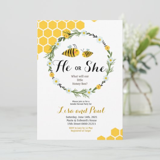 Hij of zij is genderbewuste uitnodiging (Staand voorkant)