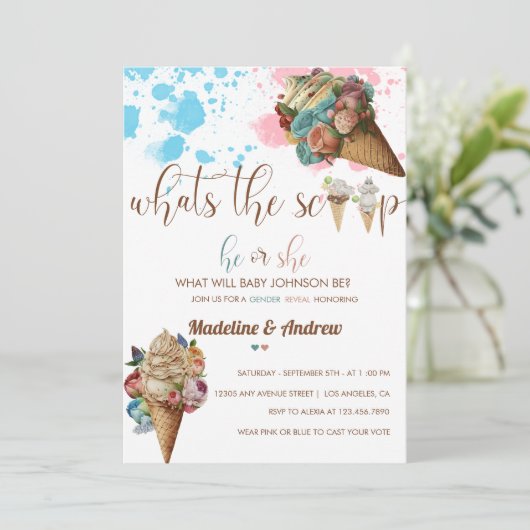 Hij of Zij | Jongen of Meisje | Geslacht Onthulli Kaart (Staand voorkant)