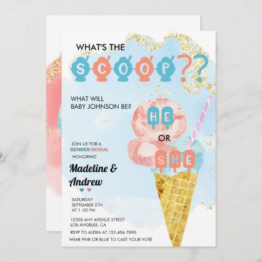 Hij of zij | Jongen of meisjes | Geslacht openbaar Kaart (Voorkant / Achterkant)