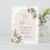 Hij of zij Kerstmis Bloemen Geslacht Onthullen Kaart (Staand voorkant)