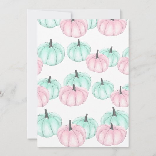 Hij of zij kleine pompoen Herfst Geslacht onthulle Kaart (Achterkant)