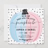 Hij of zij Kleine Pumpkin Gender onthullen Hallowe Kaart (Voorkant)