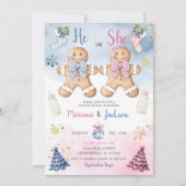 Hij of zij koekt Gingerbread Gender Reveal Kaart (Voorkant)