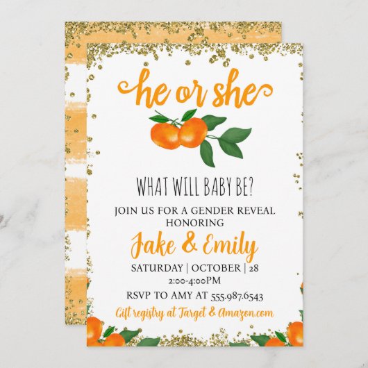 Hij of zij Little Cutie Geslacht Onthullen Baby sh Kaart (Voorkant / Achterkant)