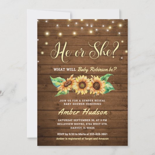 Hij of zij maakt de Baby shower van de partij beke Kaart (Voorkant)