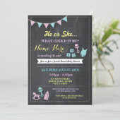 Hij of zij maakt de uitnodiging van het Baby showe (Staand voorkant)