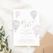 Hij of zij maakt het Baby shower van de luchtballo Kaart