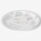 Hij of zij maakt het Baby shower van de luchtballo Papieren Bordje (Gekanteld)