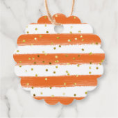 Hij of zij maakt Oranje kleine stropdas bekend Bedankjes Labels (Achterkant)