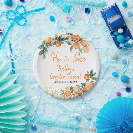 Hij of zij maakt Oranje kleine stropdas bekend Papieren Bordje (Feest)