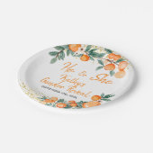 Hij of zij maakt Oranje kleine stropdas bekend Papieren Bordje (Gekanteld)