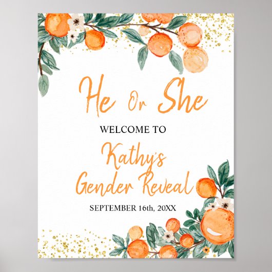 Hij of zij maakt Oranje kleine stropdas bekend Poster (Voorkant)