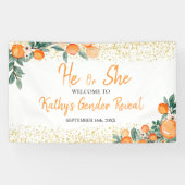 Hij of zij maakt Oranje kleine stropdas bekend Spandoek (Horizontaal)