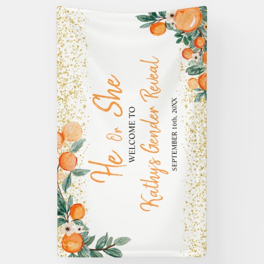 Hij of zij maakt Oranje kleine stropdas bekend Spandoek (Verticaal)