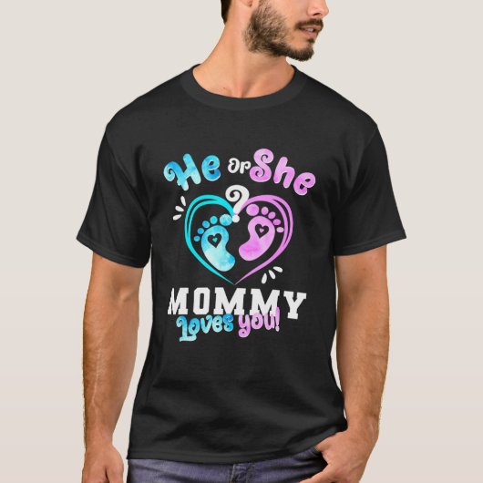 Hij of zij mama houdt van je Baby feest T-shirt (Voorkant)