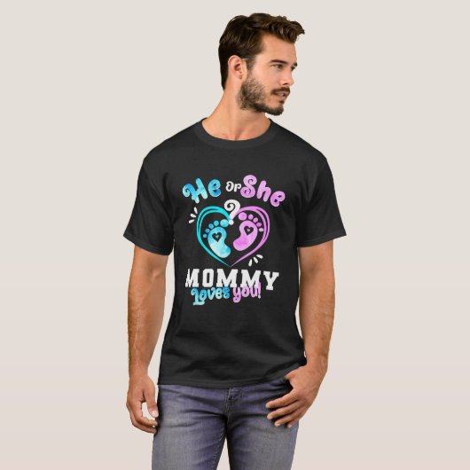 Hij of zij mama houdt van je Baby feest T-shirt (Voorkant volledig)