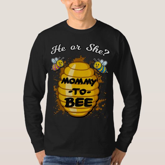 Hij of zij mama om seksespecifieke Baby te worden T-shirt (Voorkant)