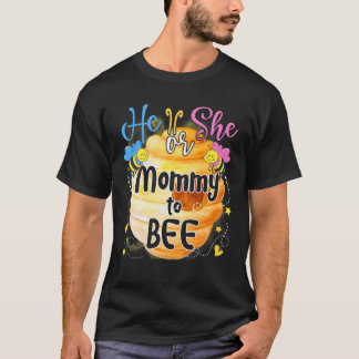 Hij of zij mama om seksespecifieke bijenoverlagen t-shirt