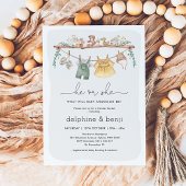 Hij of zij Modern Boho Gender Reveal Douche Kaart