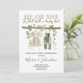 Hij of Zij Neutrale Boho Babykleren Geslacht Revea Kaart (Staand voorkant)