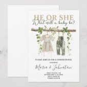 Hij of Zij Neutrale Boho Babykleren Geslacht Revea Kaart (Voorkant / Achterkant)