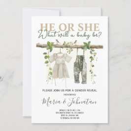 Hij of Zij Neutrale Boho Babykleren Geslacht Revea Kaart