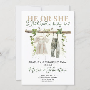 Hij of Zij Neutrale Boho Babykleren Geslacht Revea Kaart