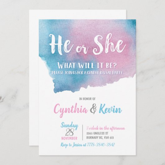 Hij of zij nodigt de vrouw uit kaart (Voorkant / Achterkant)