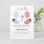 Hij of zij nodigt de vrouw uit kaart (Staand voorkant)