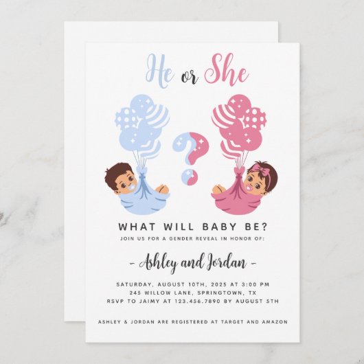 Hij of zij nodigt de vrouw uit kaart (Voorkant / Achterkant)