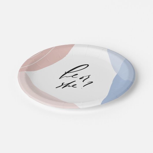 Hij of zij onthullen partijverklaring papieren bordje (Gekanteld)