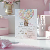 Hij of zij onthult Beer ballon Baby shower Kaart