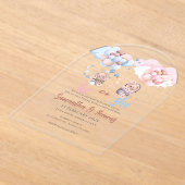 Hij of zij onthult de uitnodiging voor acrylverf (Laagn)